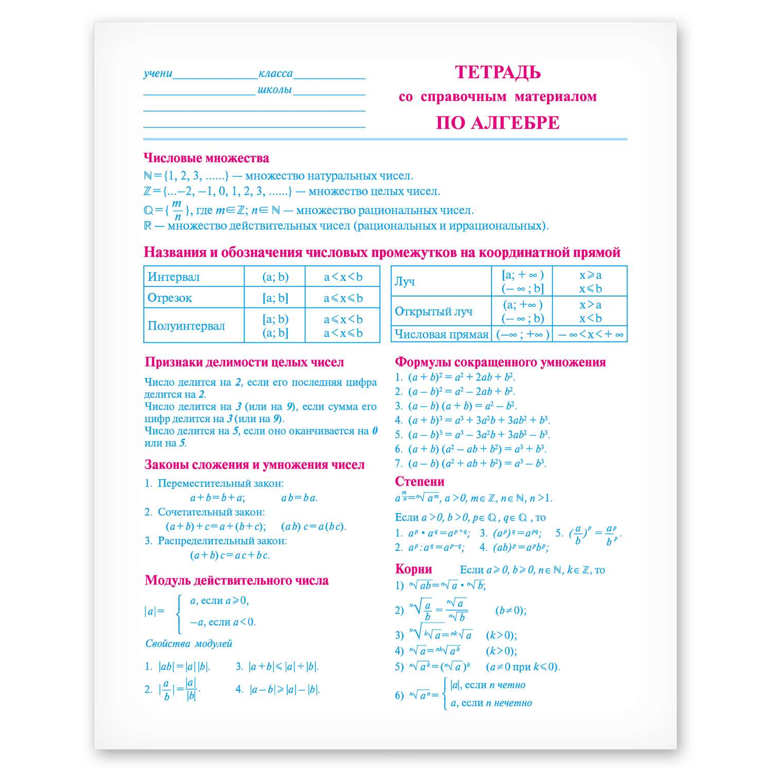 Тетрадь тематическая Полиграф Принт Алгебра А5 Клетка 48л 9876 - фото 3