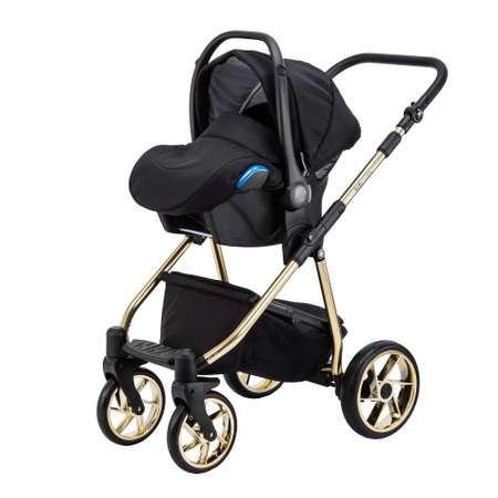 Коляска 3в1 BeBe-mobile Gusto SE GU205 Черный-Черная перфорированная кожа-золотая рама