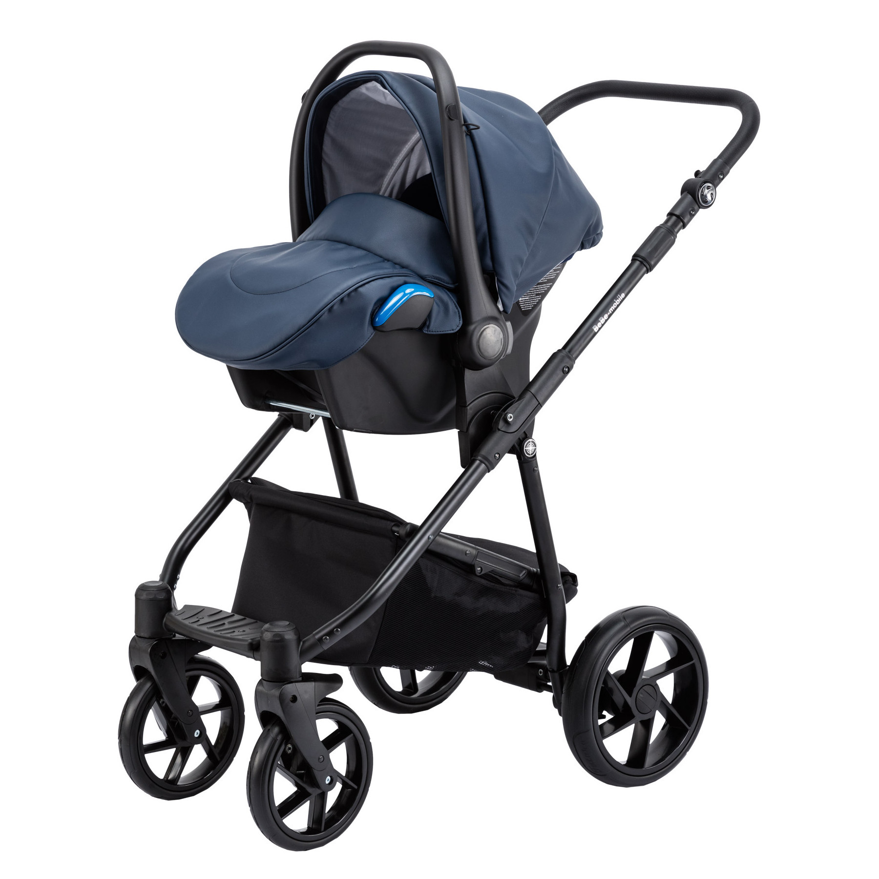 Коляска 3в1 BeBe-mobile Gusto Deluxe GU112 Темно-синяя кожа-Темно-синяя перфорированная кожа - фото 3