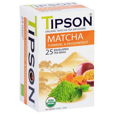 Чай зеленый Tipson Матча Куркума и маракуйя 25 саше