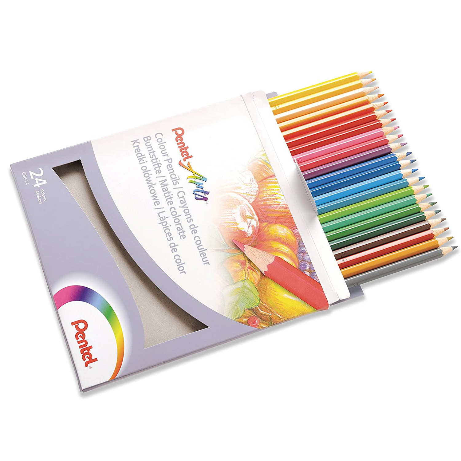 Карандаши Pentel цветные Colour pencils 24 штуки - фото 2