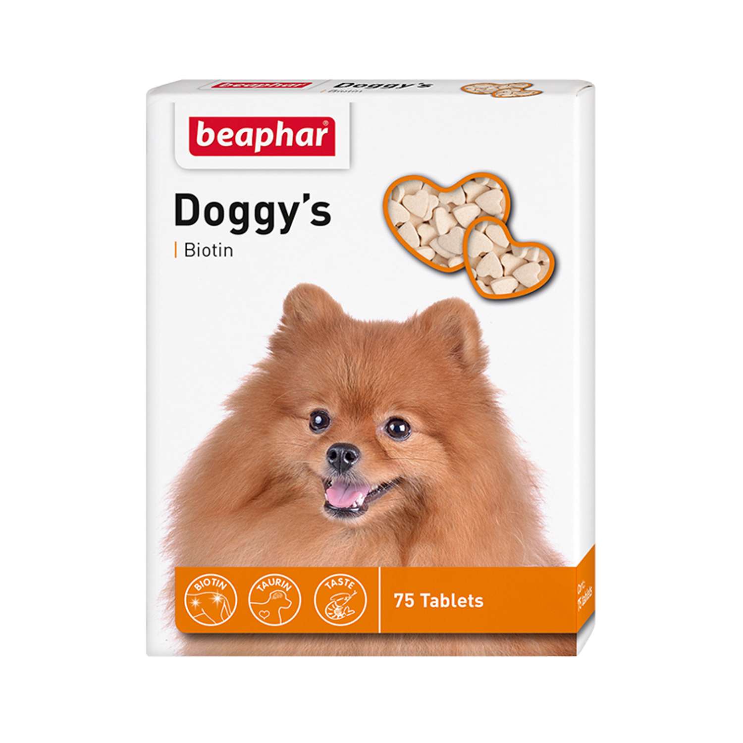Витамины для собак с биотином Beaphar Doggys Biotin для качества шерсти 75таблеток - фото 1