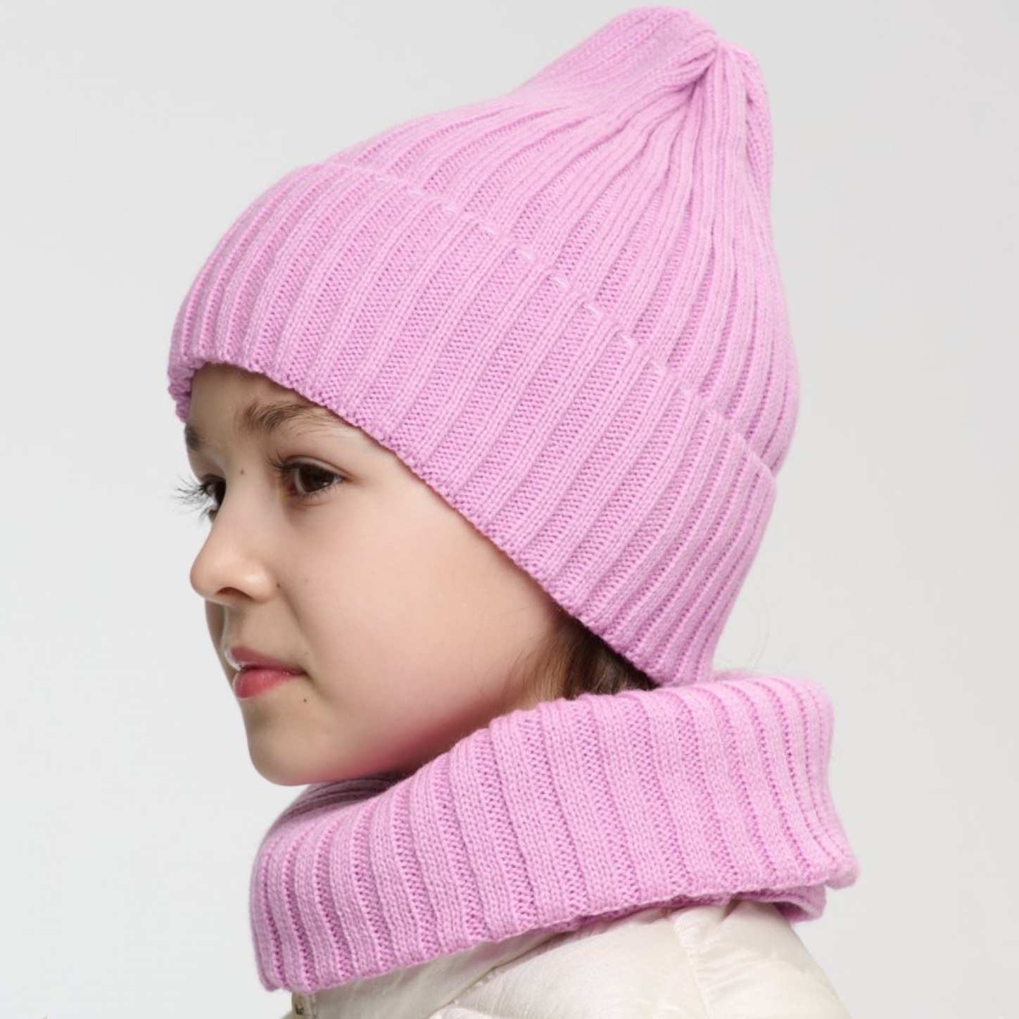 Шапка и снуд NYCkids NYC-H-35-pumpk-pink - фото 4