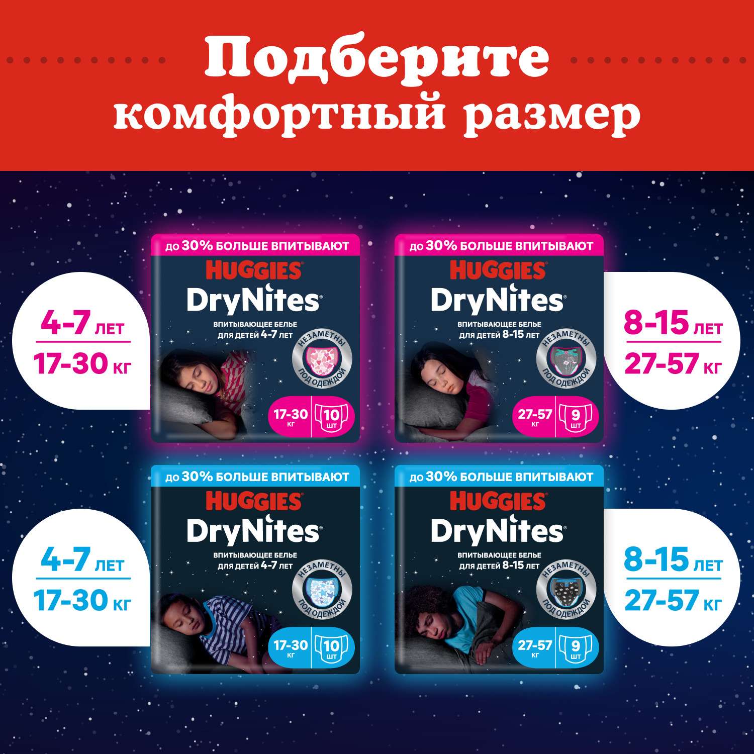 Подгузники-трусики для мальчиков Huggies DryNites 8-15 лет 27-57 кг 9 шт - фото 11