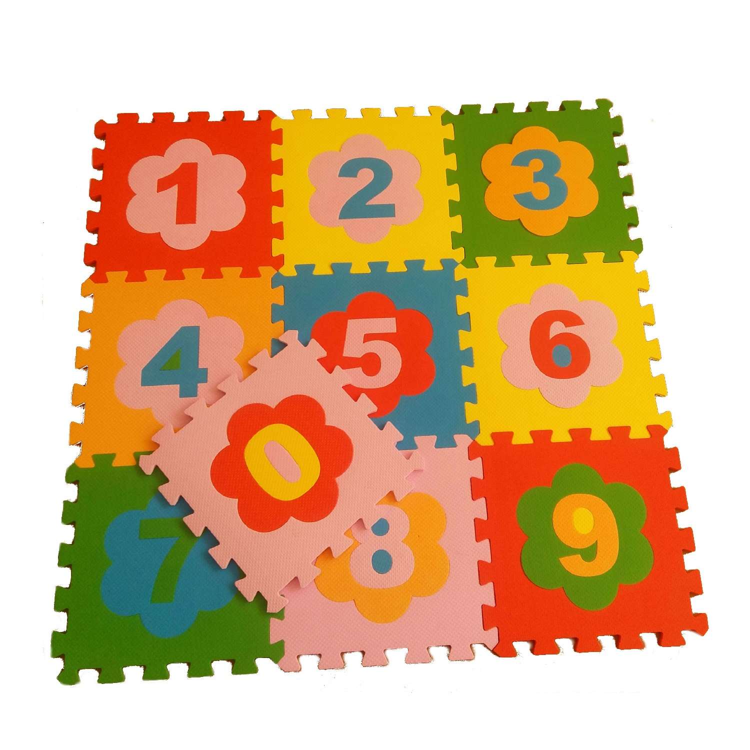 Развивающий детский коврик Eco cover игровой для ползания мягкий пол Цифры 33х33 - фото 2