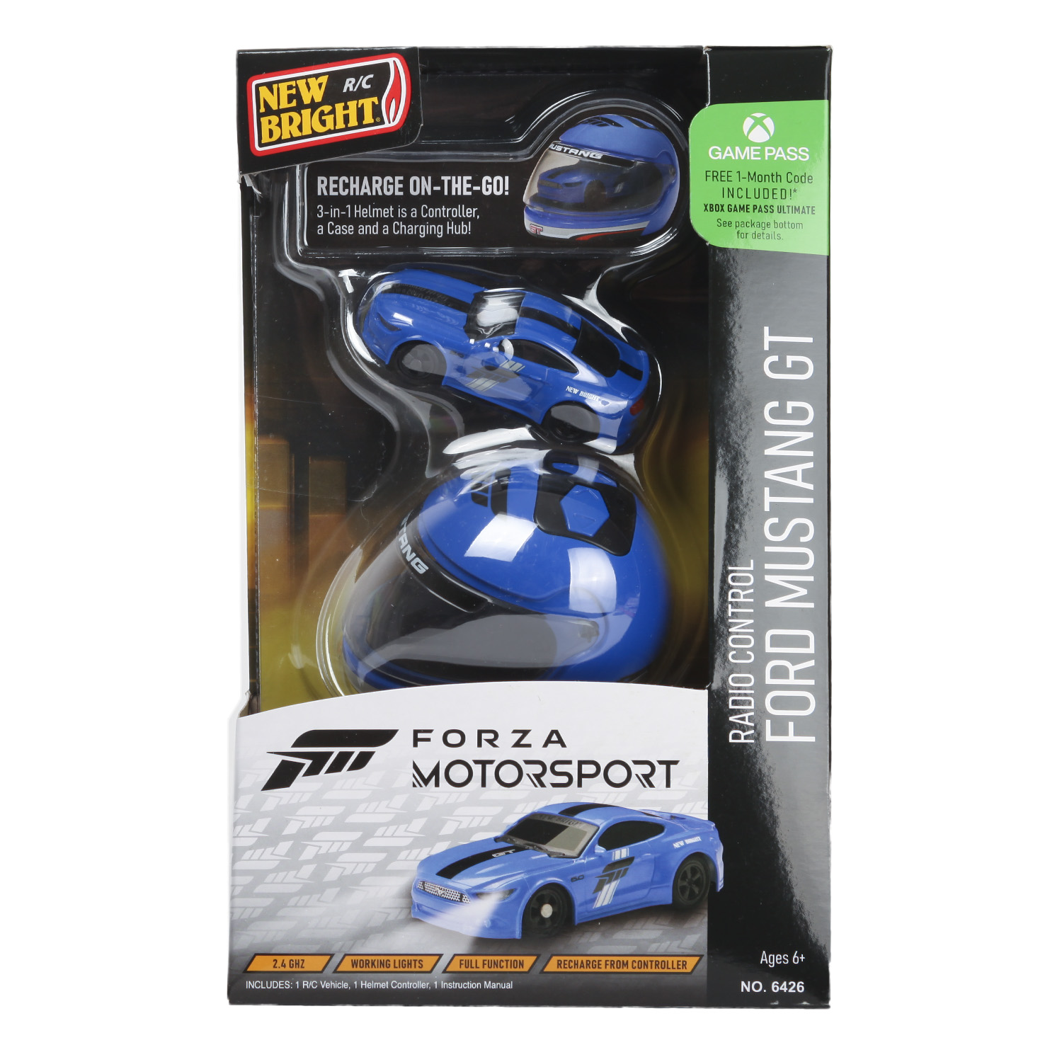 Машина New Bright РУ 1:64 Forza Helmet Racers Mustang Синий 6426 - фото 2