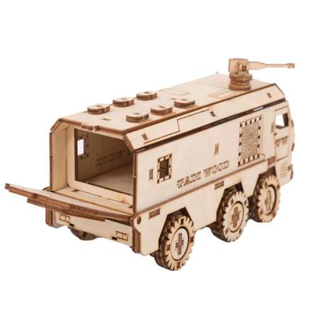 Сборная модель деревянная TADIWOOD Бронемобиль 18.5 см. 105 деталей