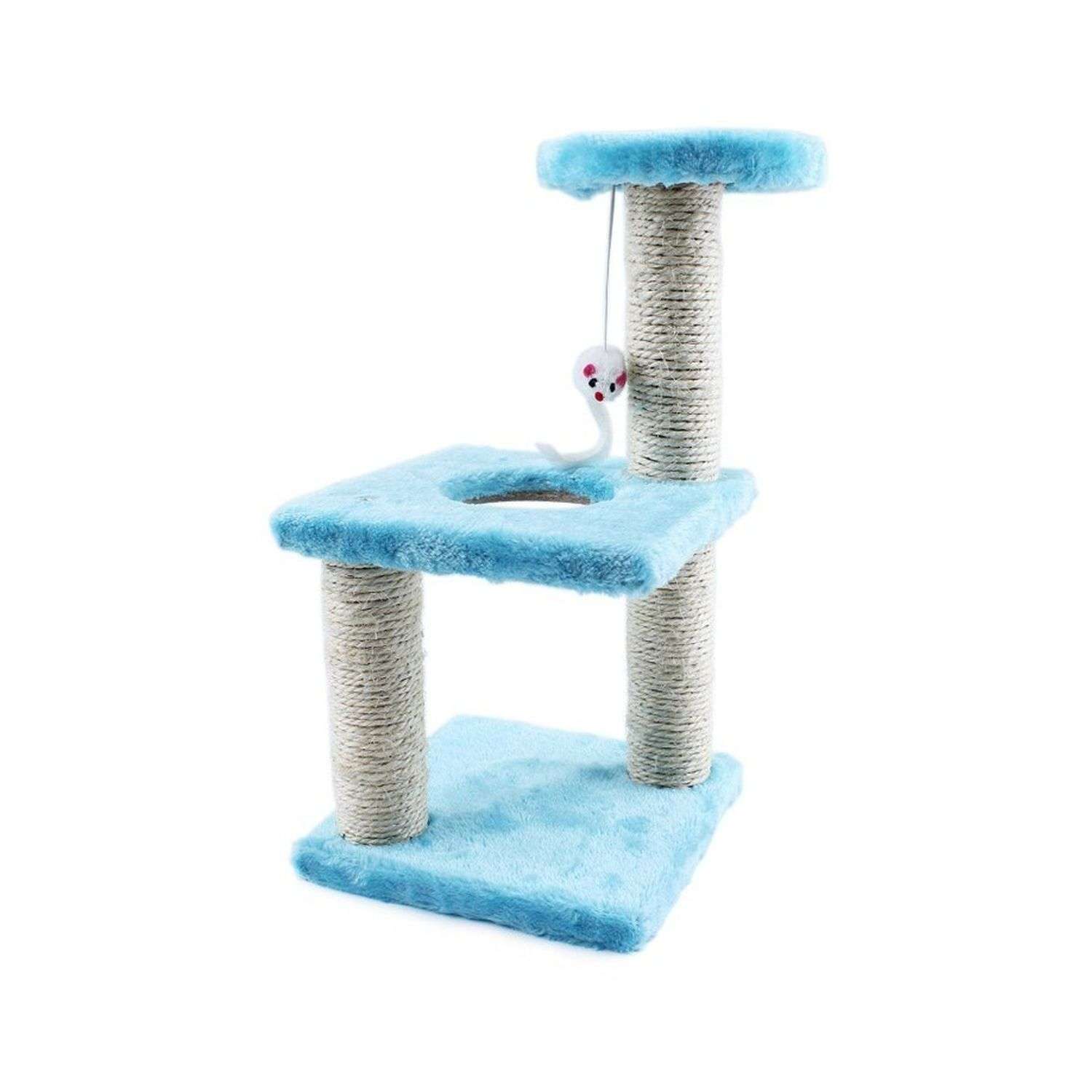 Комплекс-когтеточка для кошек Ripoma с мышкой голубой - фото 1