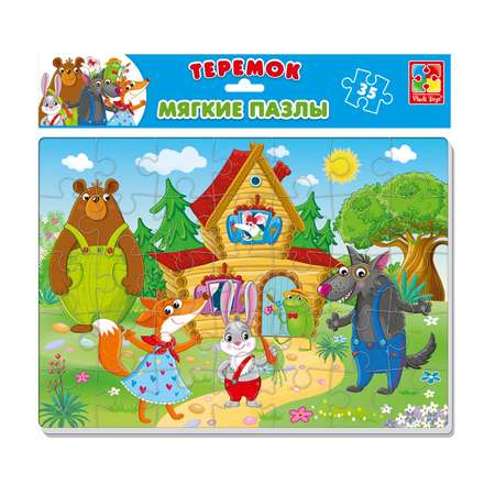 Пазл Vladi Toys Сказки Теремок А4 35 элементов