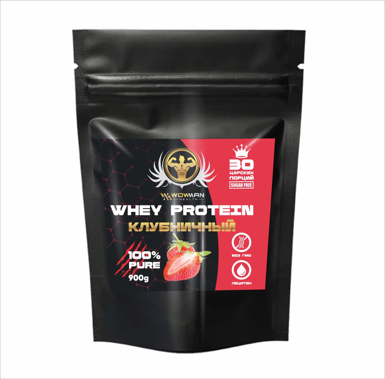 Протеин для набора массы WowMan Whey Protein со вкусом клубники купить по  цене 3493 ₽ в интернет-магазине Детский мир