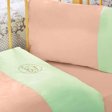 Комплект постельного белья Primavelle Felia 42х62 60х120 115х145 персиковый/зеленый