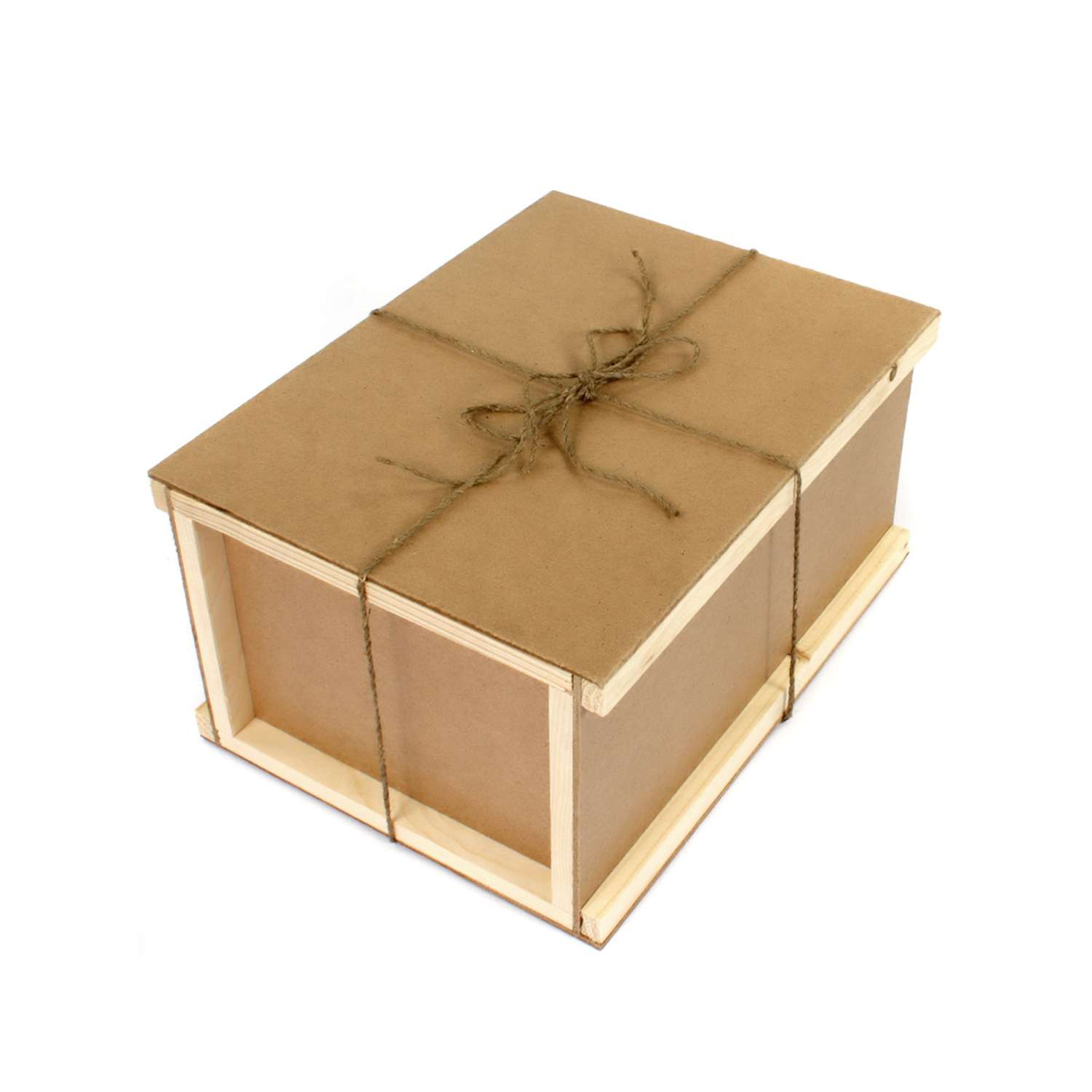 Коробка подарочная деревянная Grand Gift посылка 36х29х20см с наполнителем и шнуром - фото 1