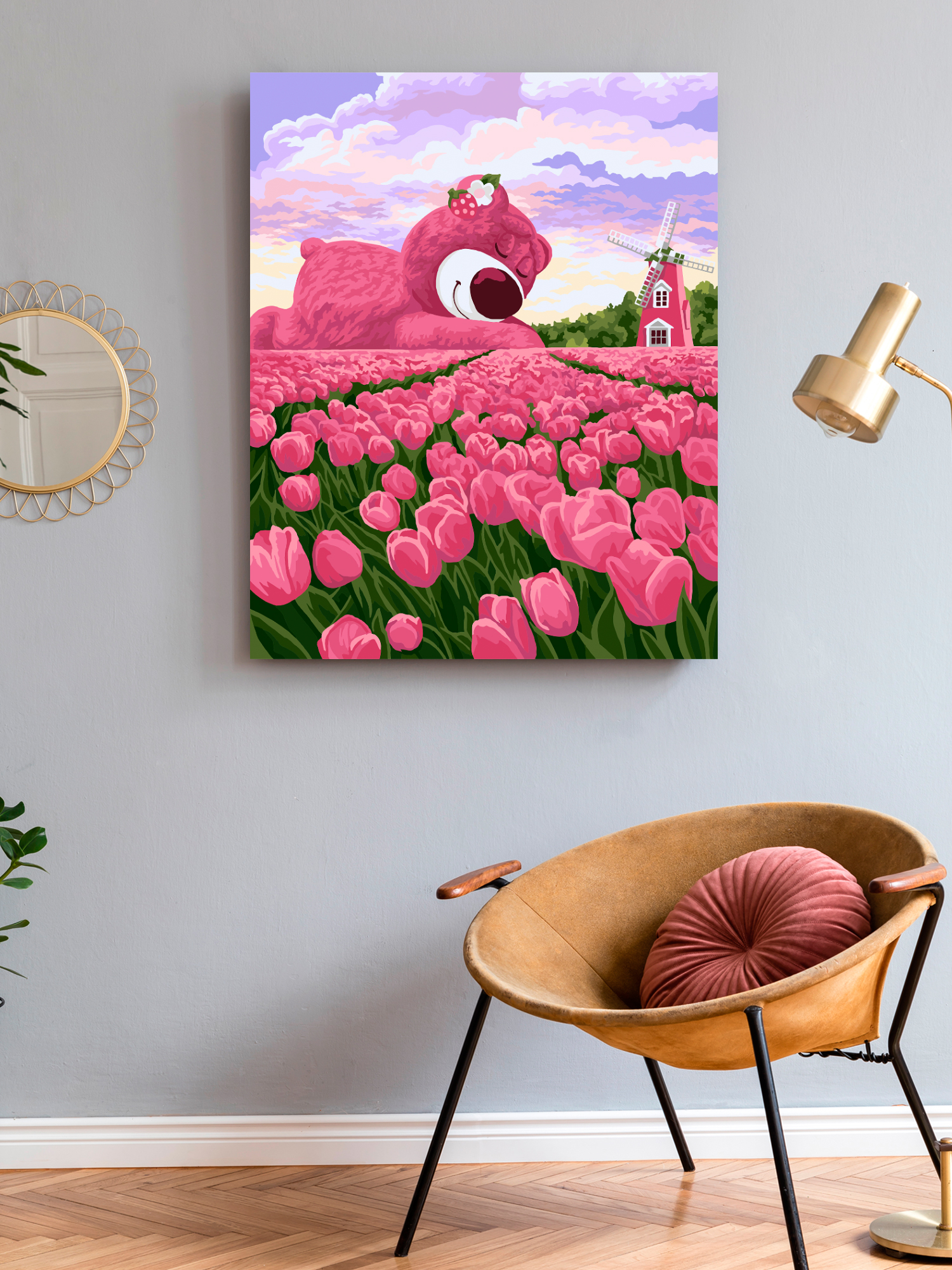 Картина по номерам Art on Canvas холст на подрамнике 40х50 см На розовом поле - фото 3