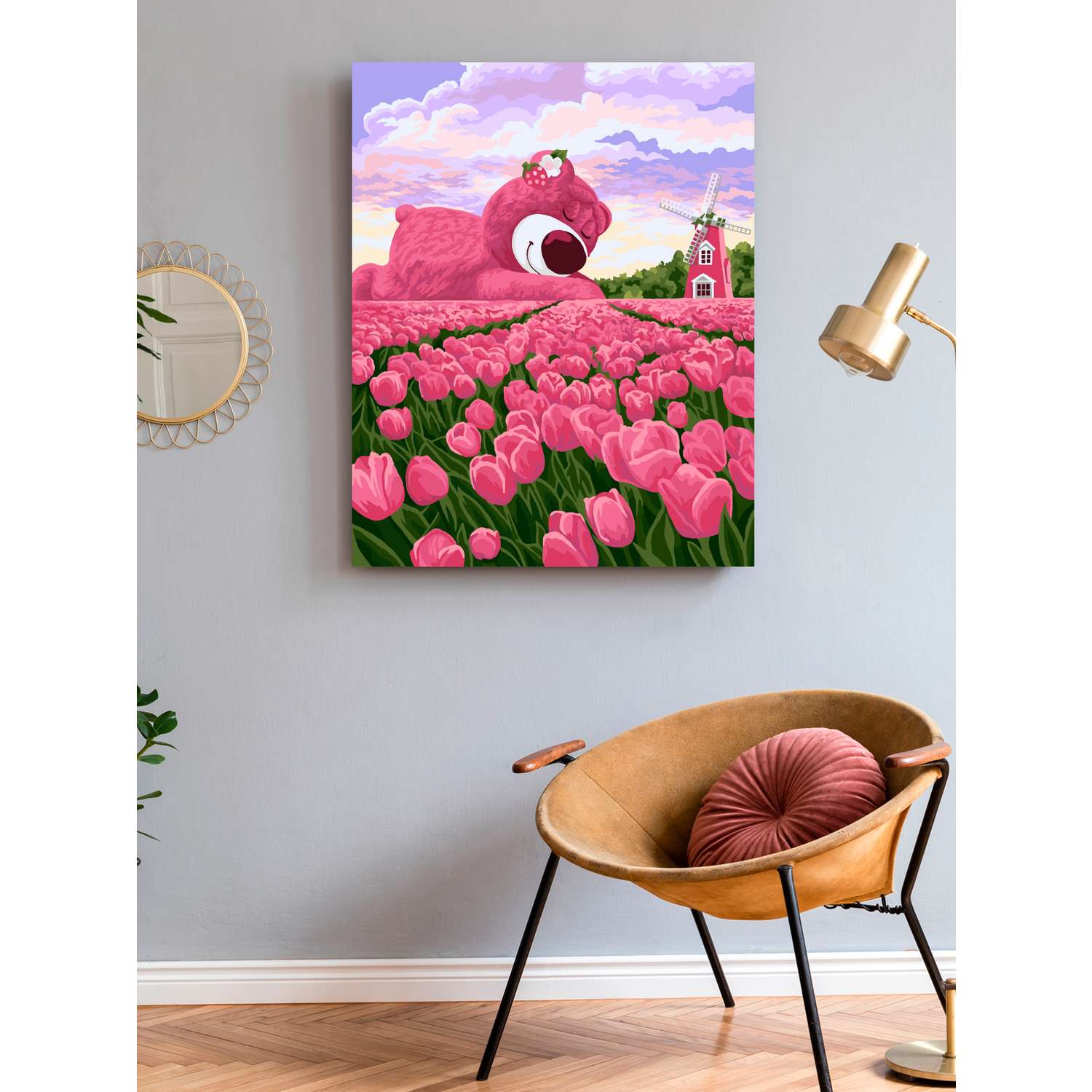 Картина по номерам Art on Canvas холст на подрамнике 40х50 см На розовом поле - фото 3