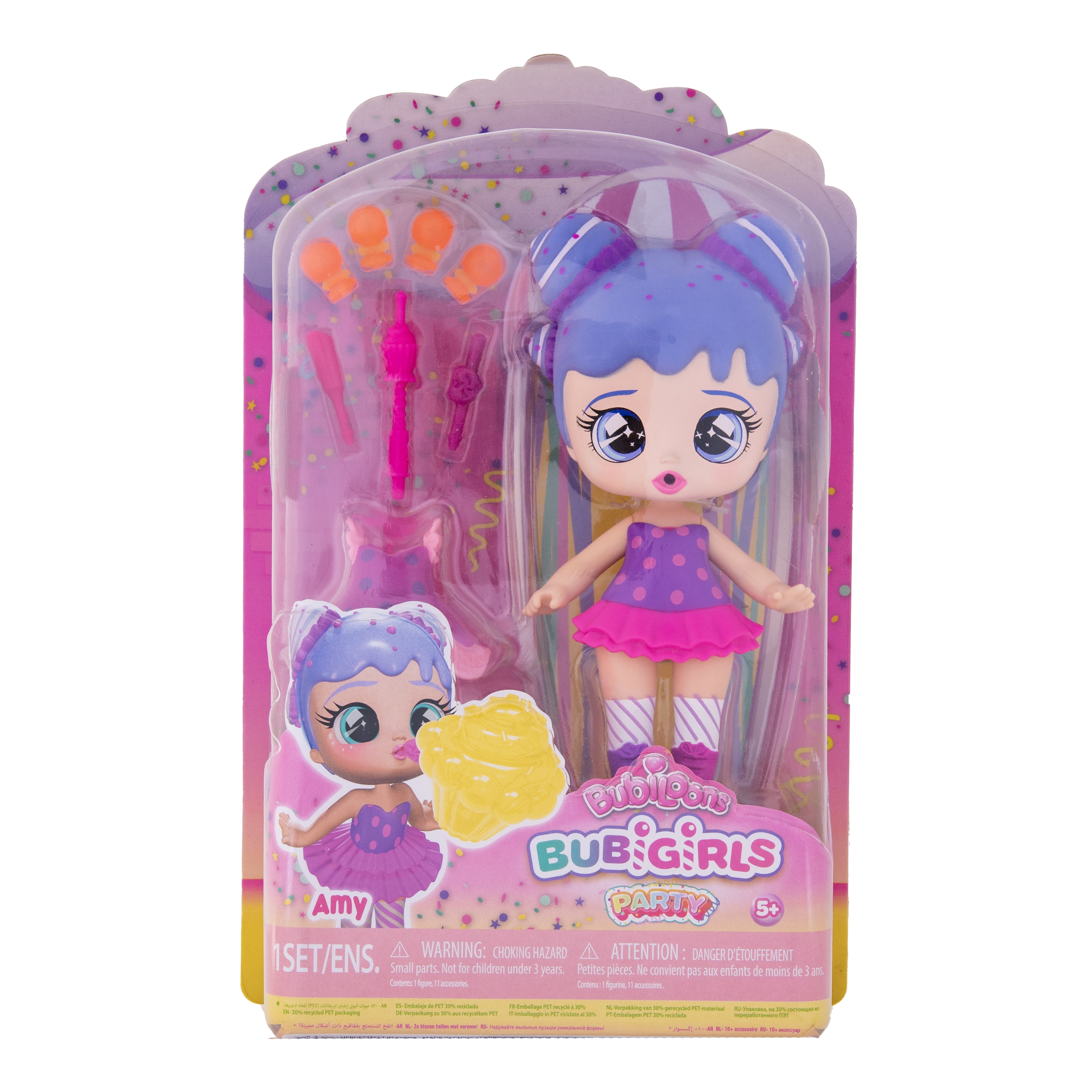 Куколка с аксессуарами IMC Toys Bubiloons bubigirls party Эми IMC910980 - фото 1