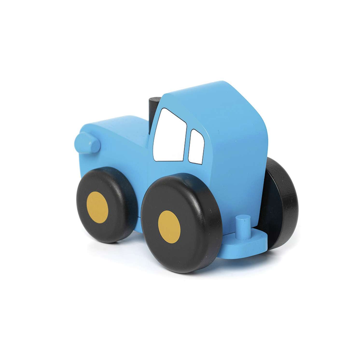 Машинка МУЛЬТИФАН деревянный Синий Трактор малый BTMF007 - фото 3