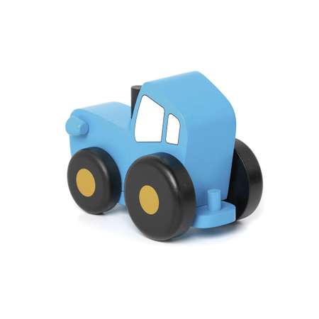 Машинка МУЛЬТИФАН деревянный Синий Трактор малый