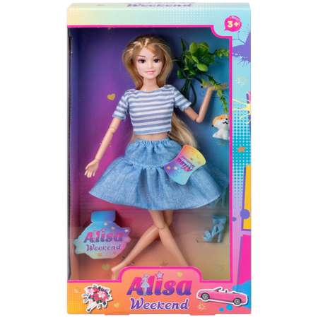 Кукла для девочки 1TOY Alisa Weekend с длинными волосами и аксессуарами