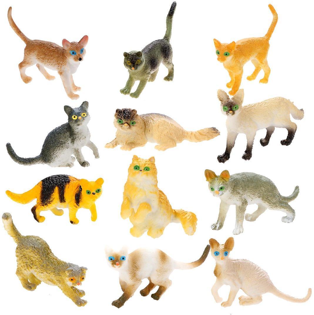 Фигурки животных Кошки Наша Игрушка набор игоровой для развития и познания 12 шт - фото 1