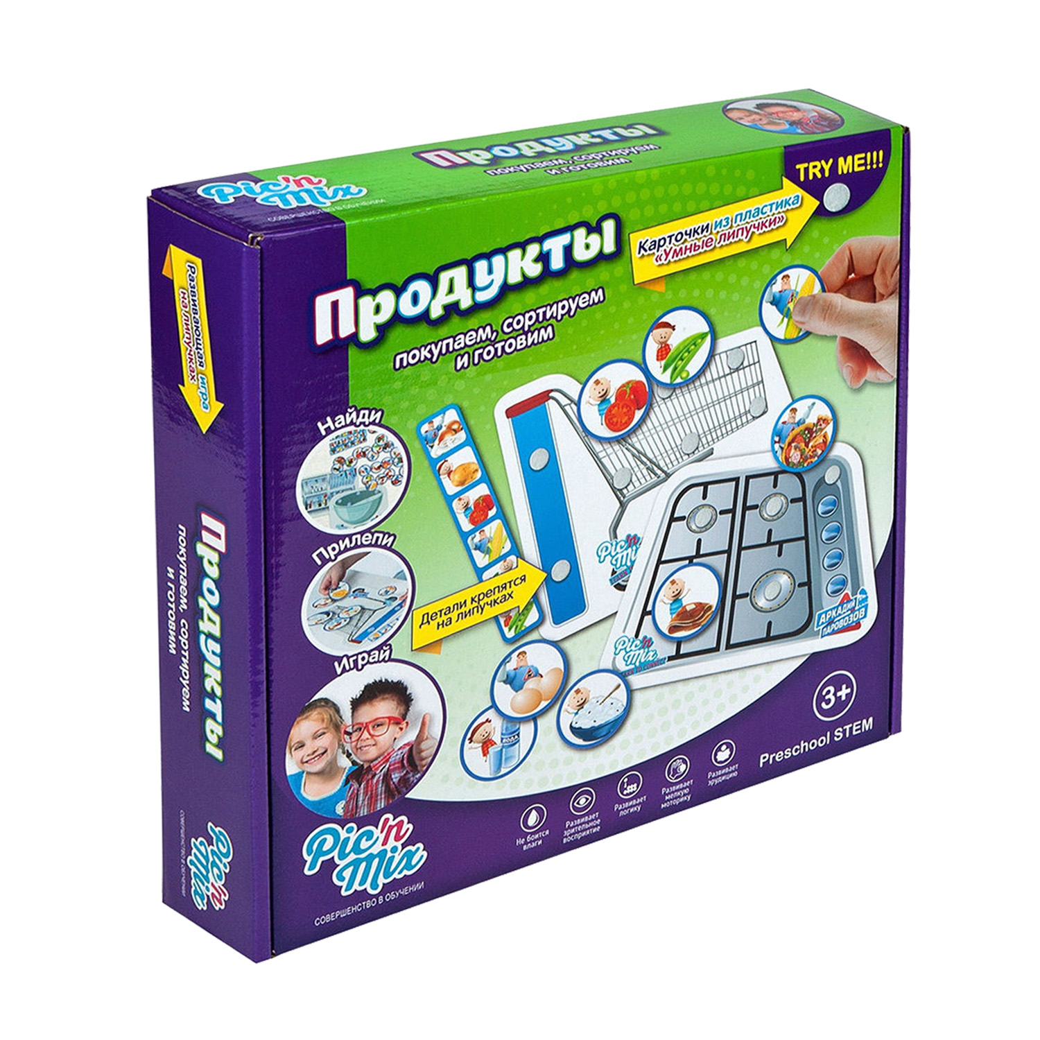 Игра логическая PicnMix Умные Липучки Продукты 116024