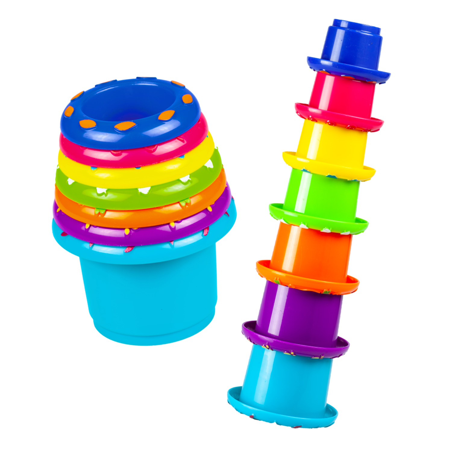 Игровой набор сортер Little Hero Пирамидка Веселые чашки для детей 7 деталей - фото 10