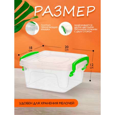 Контейнер elfplast пластиковый Fresh Box прозрачный квадрат 2.4 л 20х18х12 см