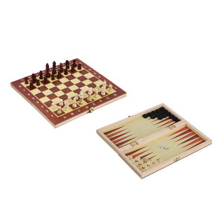 Игра настольная LDGames 3 в 1 шашки шахматы нарды в подарочной упаковке