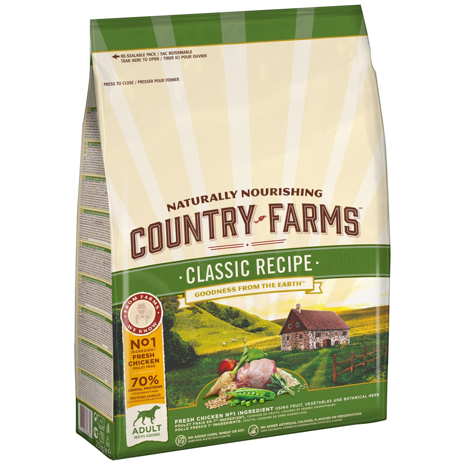 Сухой корм для собак Country Farms 2.5 кг курица (полнорационный) - фото 1