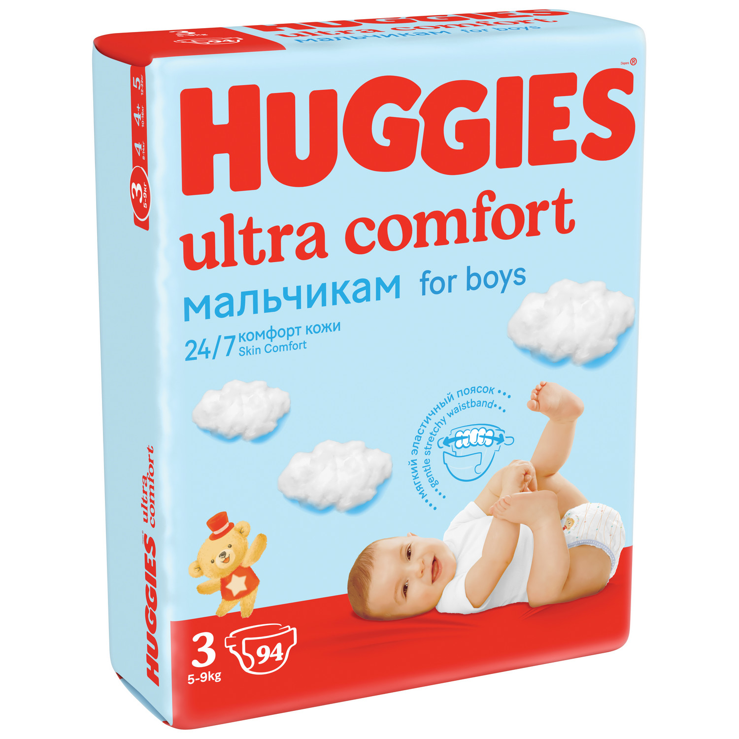 Подгузники для мальчиков Huggies Ultra Comfort 3 5-9кг 94шт - фото 4