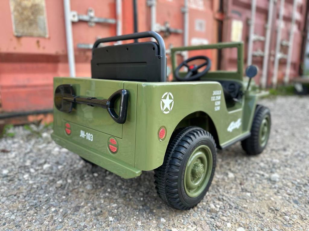 Электромобиль TOYLAND Джип Jeep Willys mini 2628 армия зелёный - фото 4