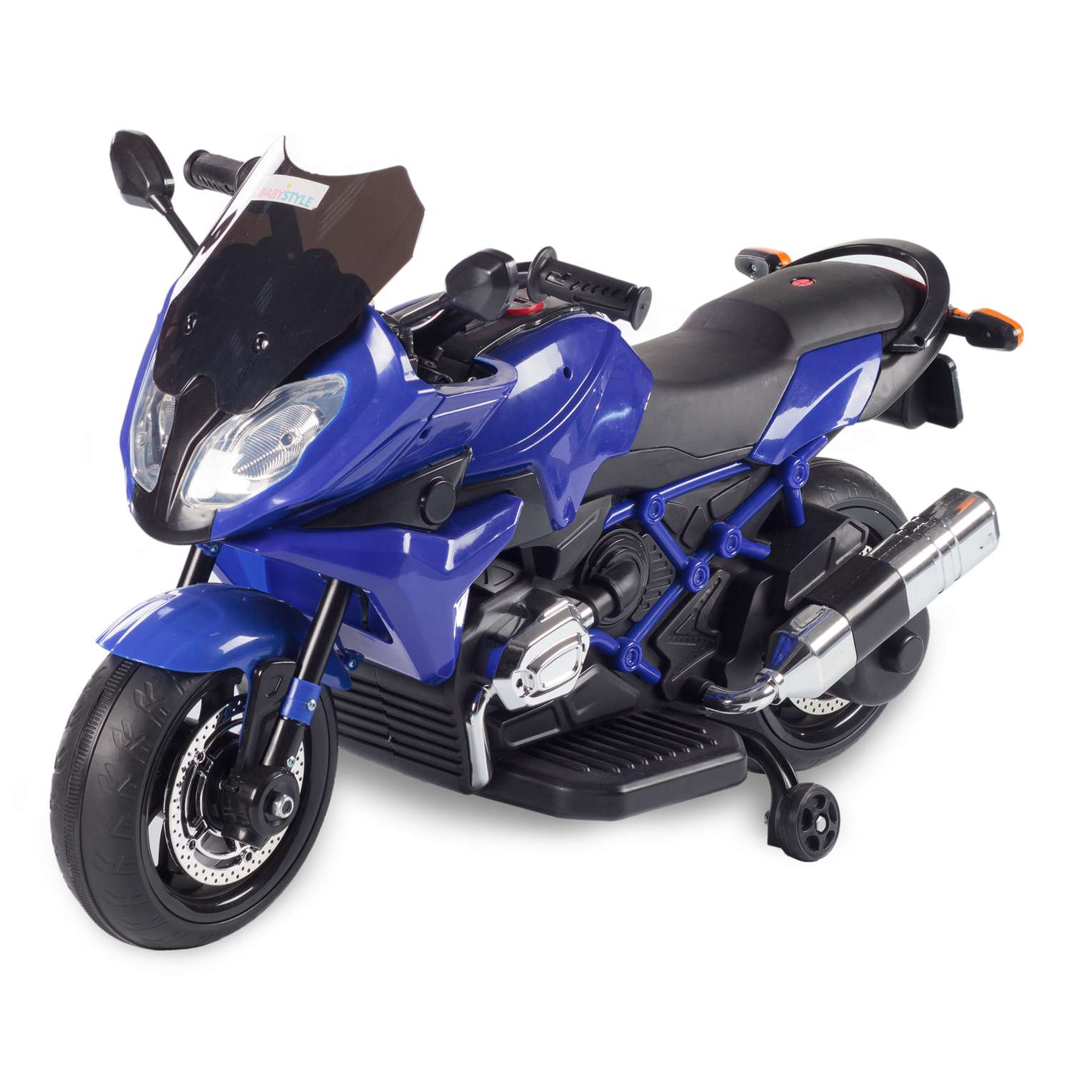 Мотоцикл BABY STYLE на аккумуляторе синий со светом - фото 2