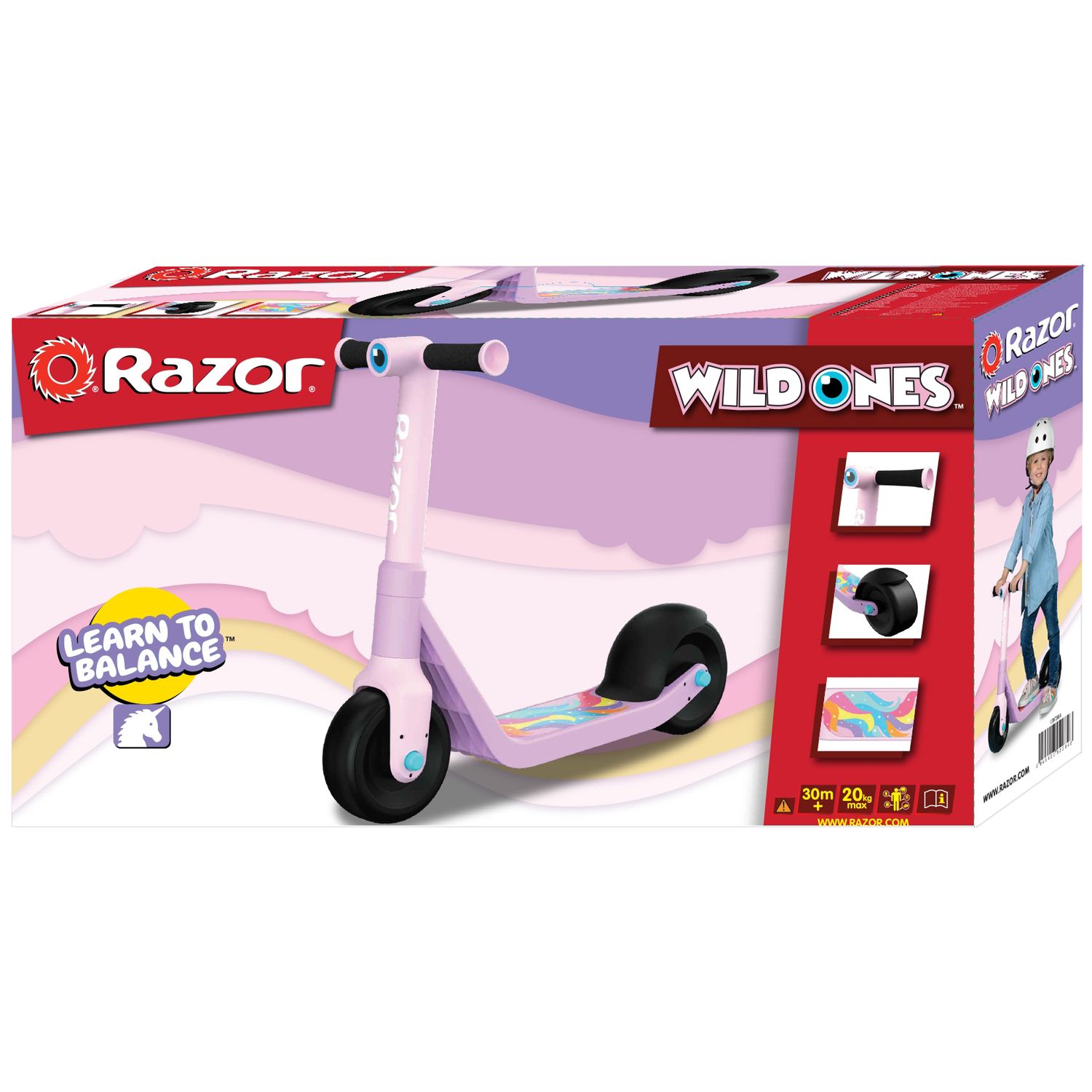 Самокат двухколёсный детский RAZOR Wild Ones Unicorn розовый - устойчивый безопасный для детей от 2 лет - фото 7
