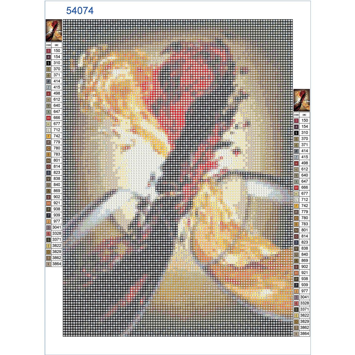 Алмазная мозаика на холсте Solmax Красно-белое 30 x 40 см CP54074 - фото 2
