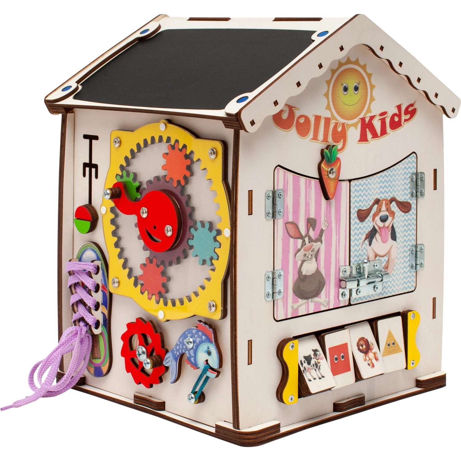 Бизиборд Jolly Kids Развивающий домик со светом - фото 2