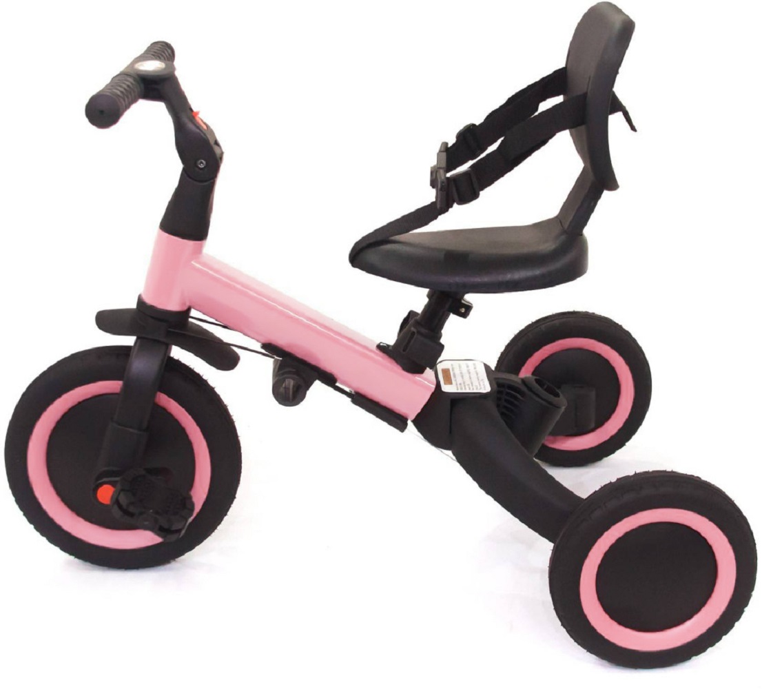 Беговел-велосипед R-Wings 4в1 с родительской ручкой розовый - фото 9