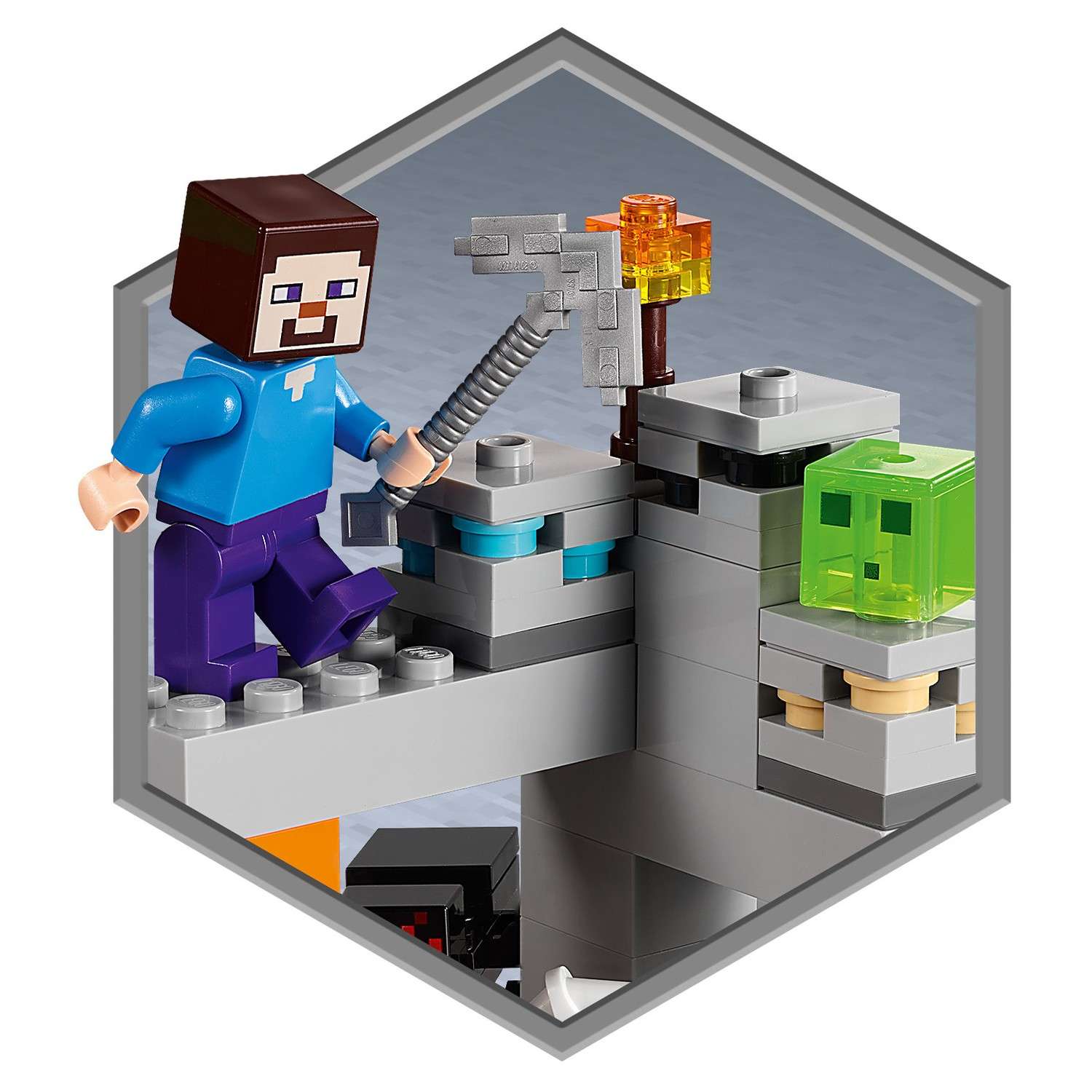 Конструктор LEGO Minecraft Заброшенная шахта 21166 - фото 9