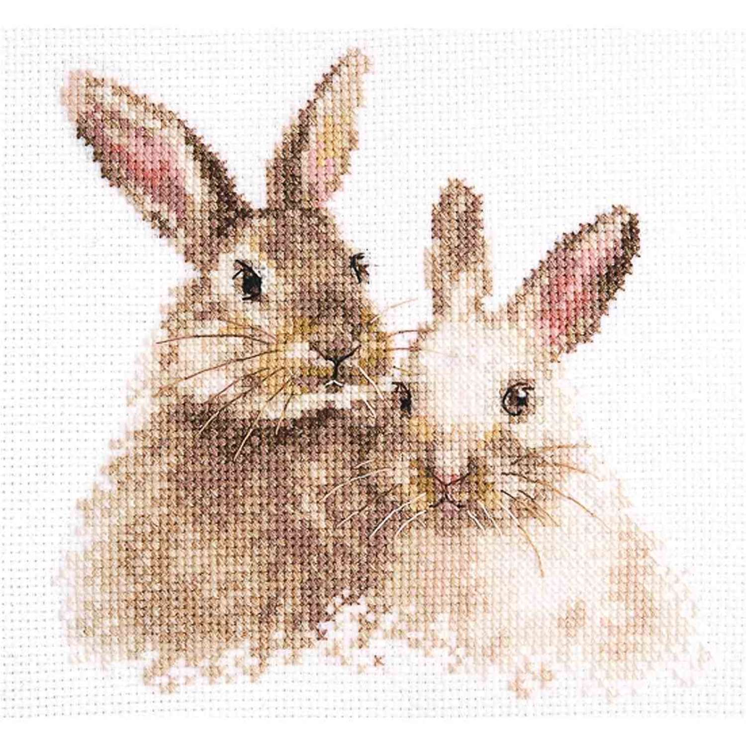 Набор для вышивания АЛИСА крестом 1-34 Милые кролики 14х14см - фото 1