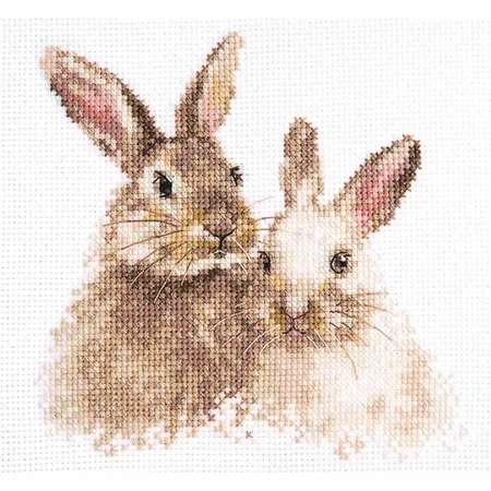 Набор для вышивания АЛИСА крестом 1-34 Милые кролики 14х14см