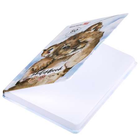 Блокнот-скетчбук Brauberg с белыми страницами для рисования эскизов 80 листов