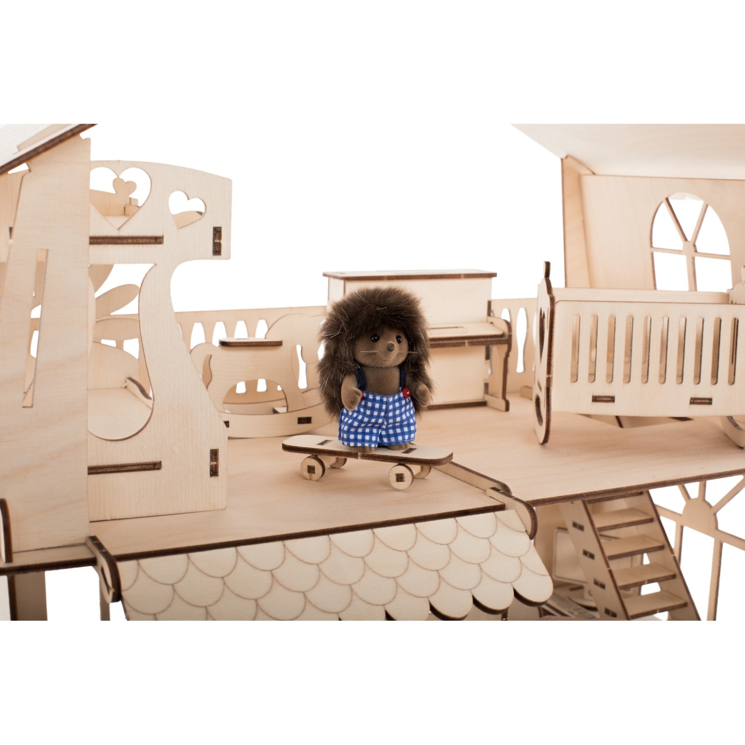 Конструктор ХэппиДом Кукольный домик Коттедж с пристройкой и мебелью Premium HK-D011 - фото 10