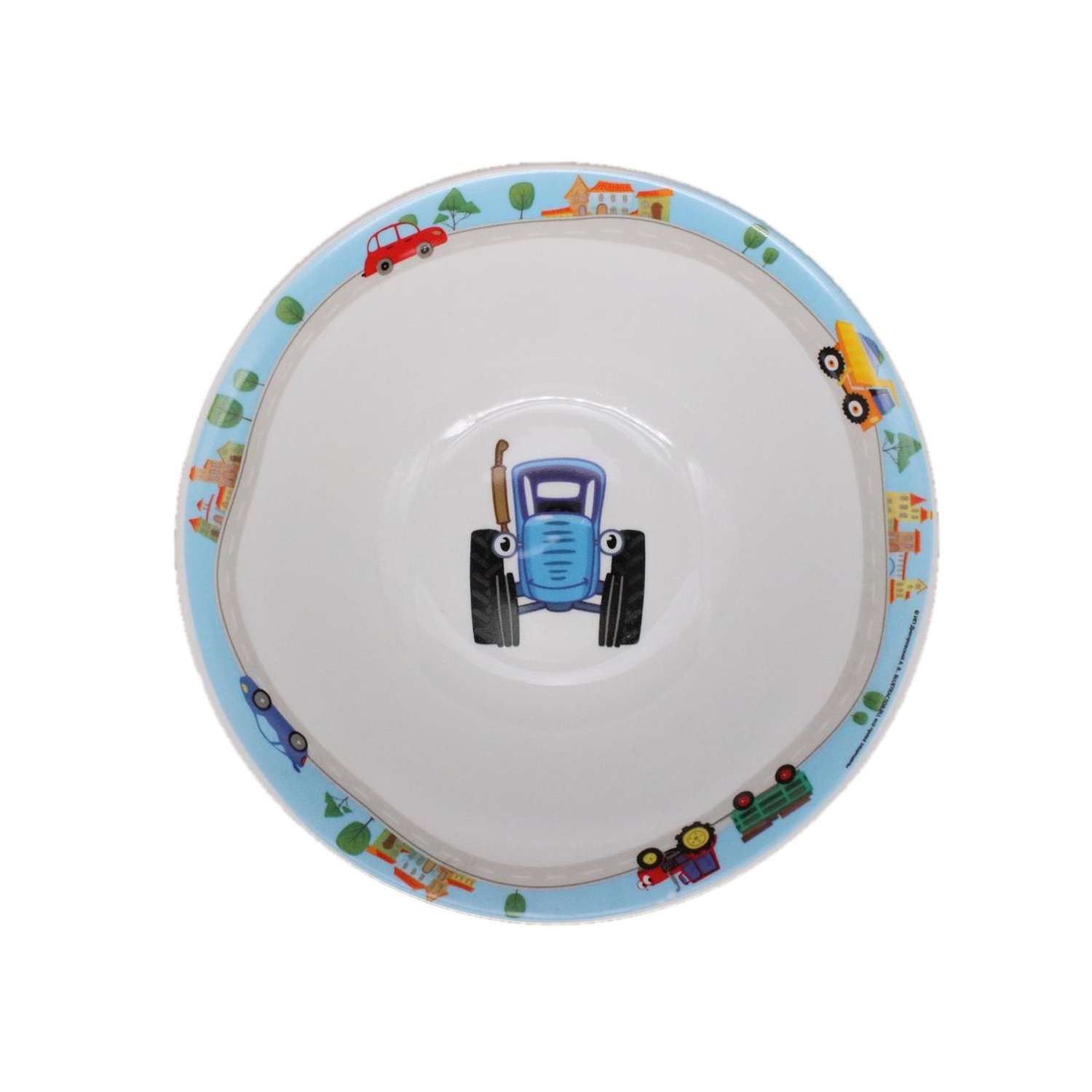 Набор детской посуды Синий трактор из керамики - фото 6