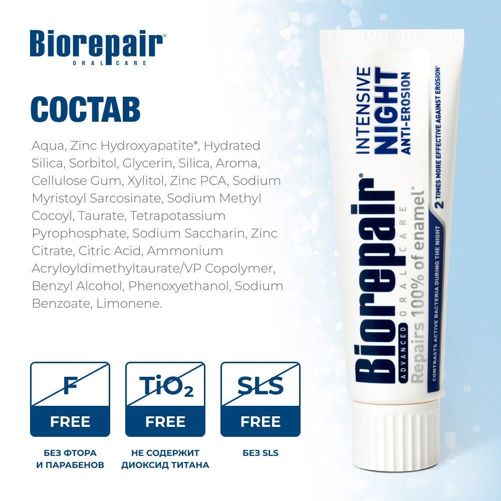 Зубная паста Biorepair Intensive Night Repair ночное восстановление 75 мл - фото 5