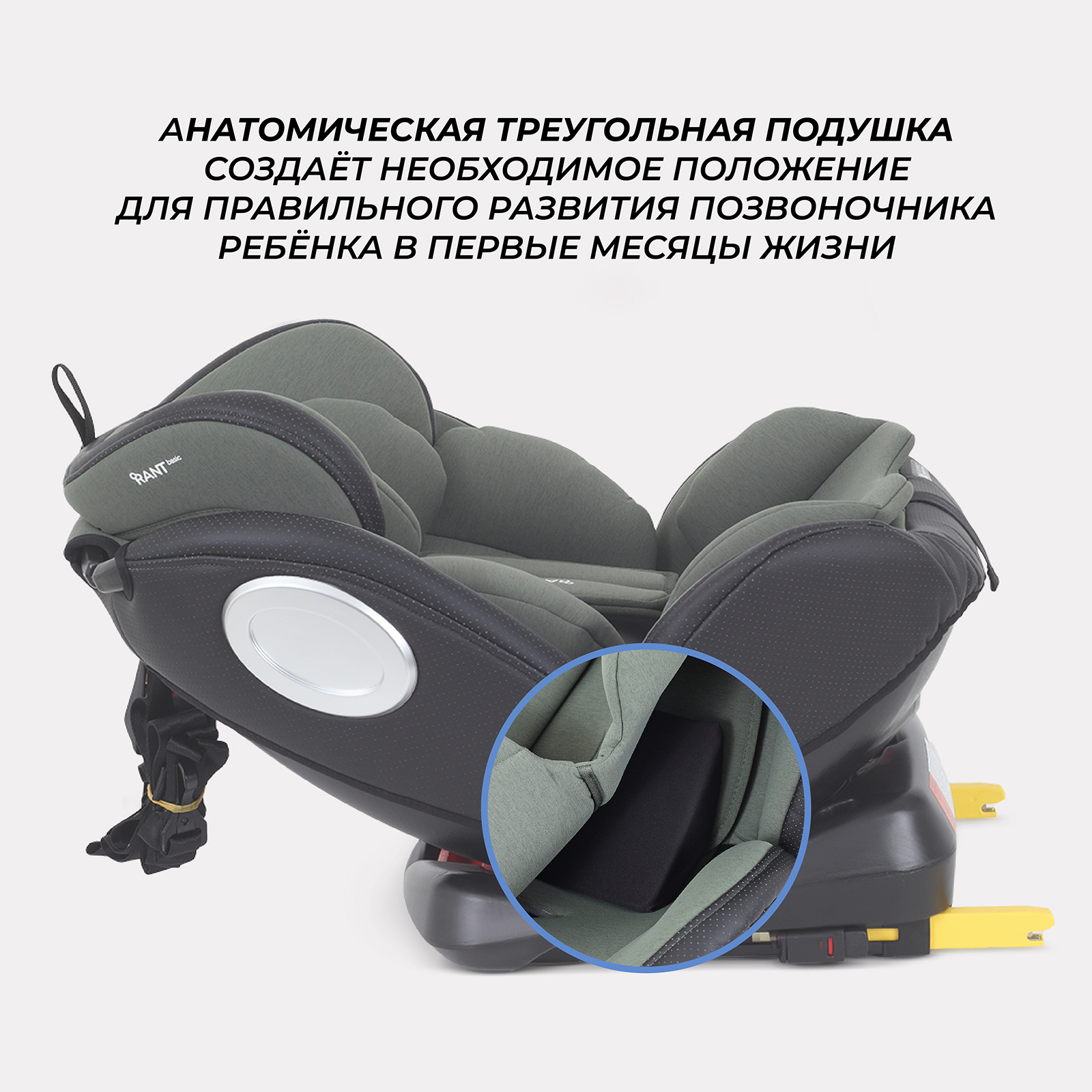 Автокресло Rant Basic Twist pro isofix Green группа 0+-1-2-3 0-36 кг - фото 4