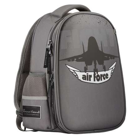 Рюкзак школьный Bruno Visconti серый с эргономичной спинкой Air force