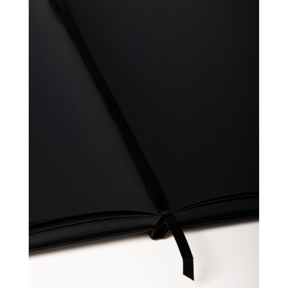 Скетчбук Sakura 140 г/кв.м 9х14 см 80 листов черного цвета Твердая черная обложка - фото 5