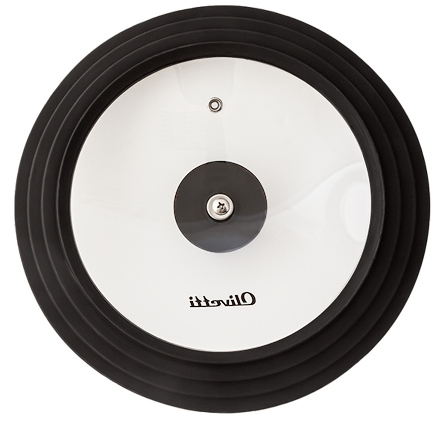 Крышка универсальная Olivetti 28/30/32 см с силиконовым ободом черный - фото 3