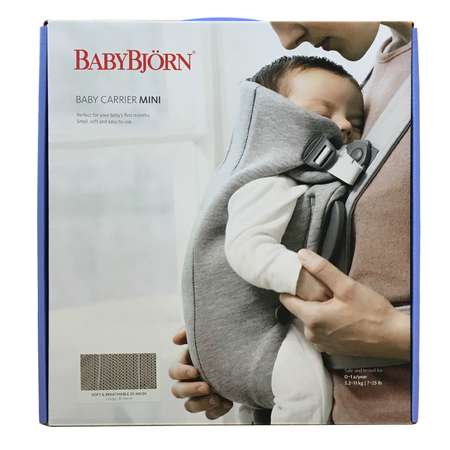 Рюкзак для переноски ребенка BabyBjorn Mini Cotton Jersey Светло-Серый