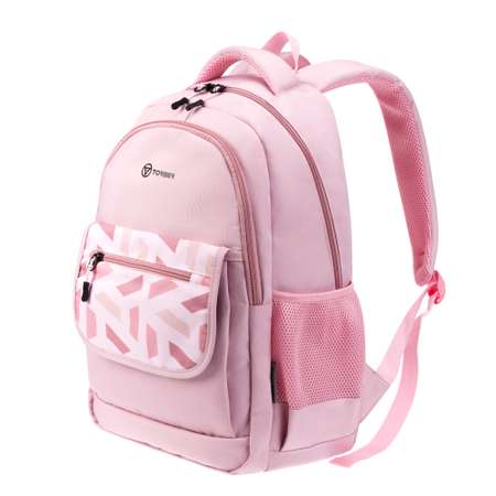 Рюкзак TORBER CLASS X розовый с орнаментом и мешок для сменной обуви в подарок