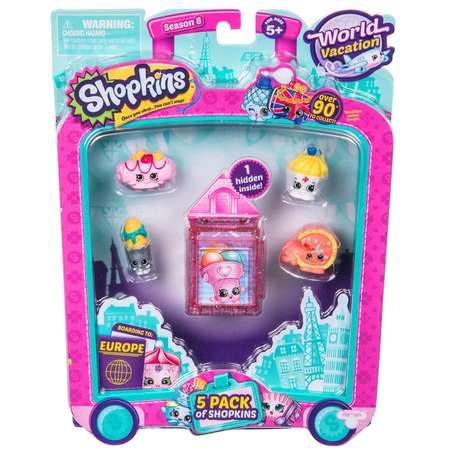 Набор фигурок Shopkins 5шт Европа в непрозрачной упаковке (Сюрприз)