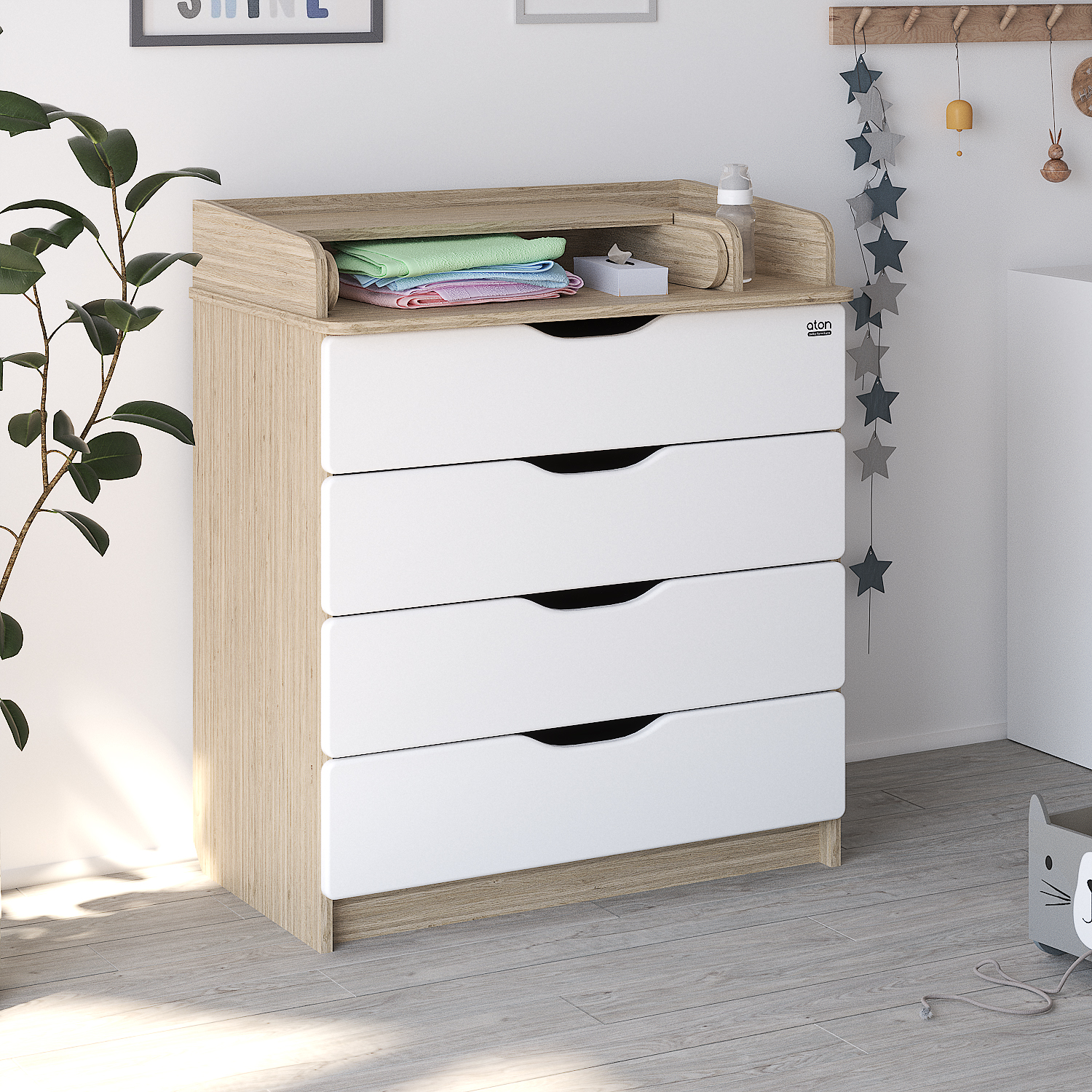 Пеленальный комод aton baby furniture Сириус-2 Wood 804 Дуб тонсберг натуральный - фото 3